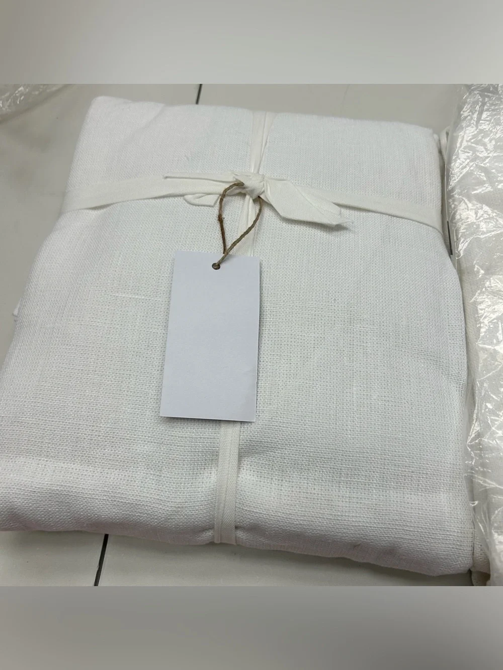 NWT QUINCE Set Of 2 48x96 Heavyweight European Linen Curtains White 9194